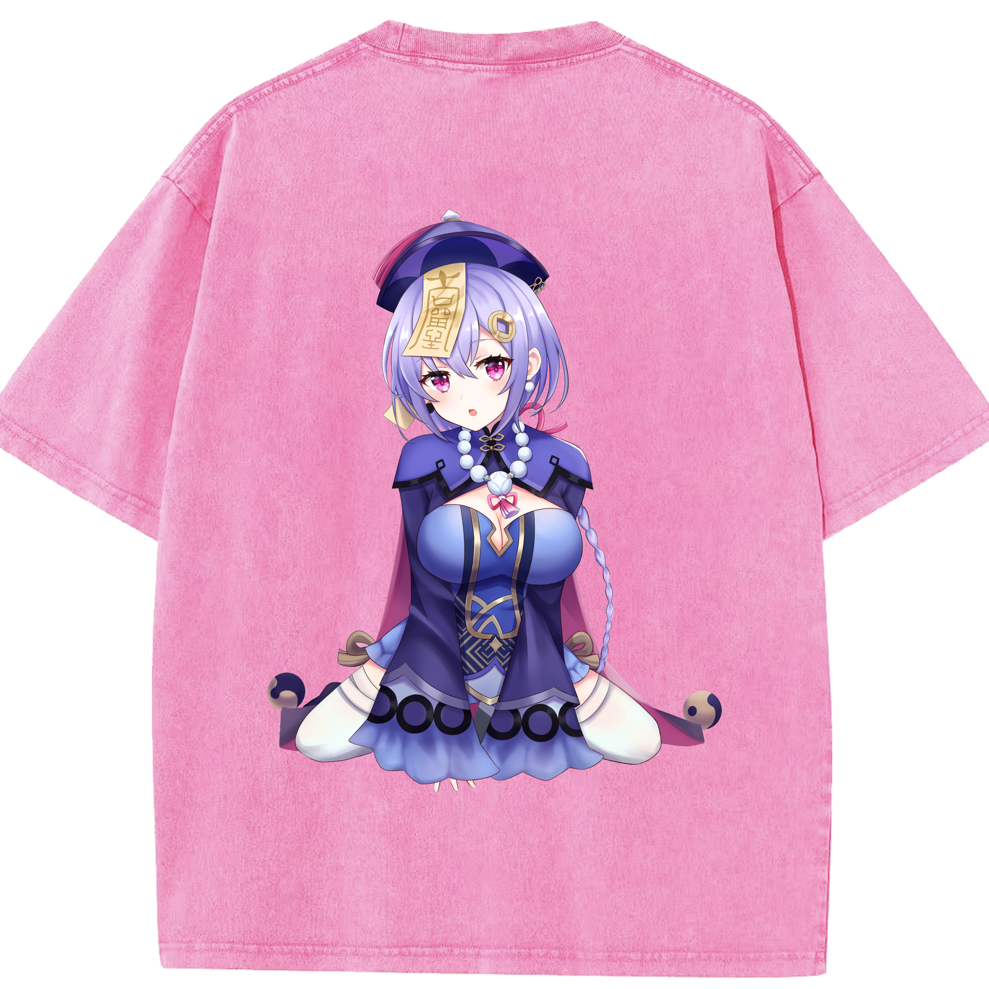 げんし神 七七 なな  genshin Nana 綿100% ヴィンテージ風 半袖Tシャツ（背面プリント）